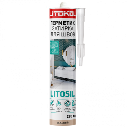 Litosil Высокоэластичный санитарный силиконовый герметик-затирка БЕЖЕВЫЙ 280 мл