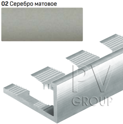 L-образный алюминиевый гибкий профиль PV05-02 серебро матовое, 10х2700 мм