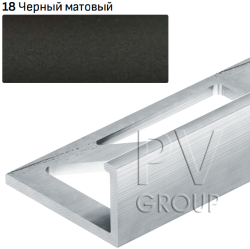 L-образный алюминиевый профиль PV02-18 черный матовый, 10х2700 мм