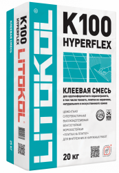 Клеевой состав для керамической плитки и керамогранита суперэластичный Litokol HyperFLEX K100 20 кг   