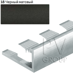 L-образный алюминиевый гибкий профиль PV05-18 черный матовый, 10х2700 мм