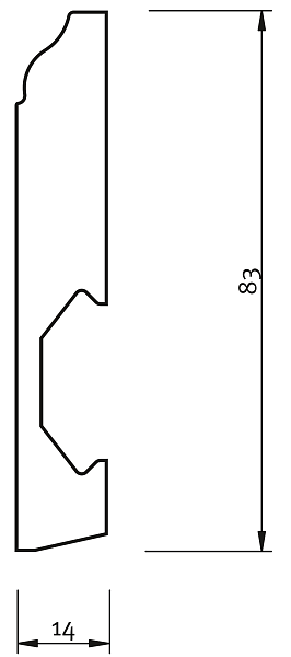 Плинтус из MDF Balterio Дуб ваниль, высота 83 мм