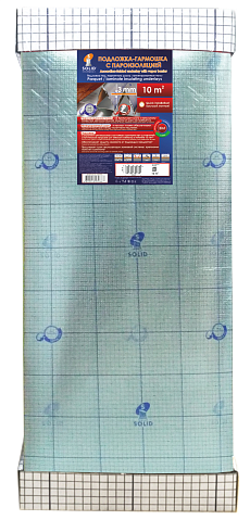 Подложка-гармошка Солид под ламинат, для инфракрасного теплого пола 3 мм (упаковка 10 кв.м.)
