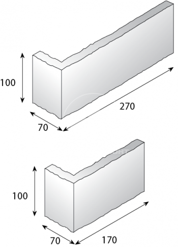 Угловой элемент Сланец, белый (коробка 1 п.м.)